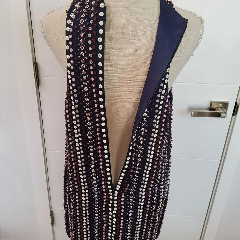 J.Crew Collection Navy Blue Sequin Dress Size 8